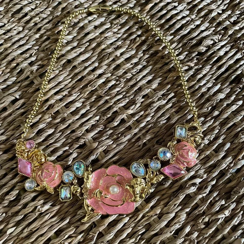 Disney Belle Gold Jeweled Kids Necklace